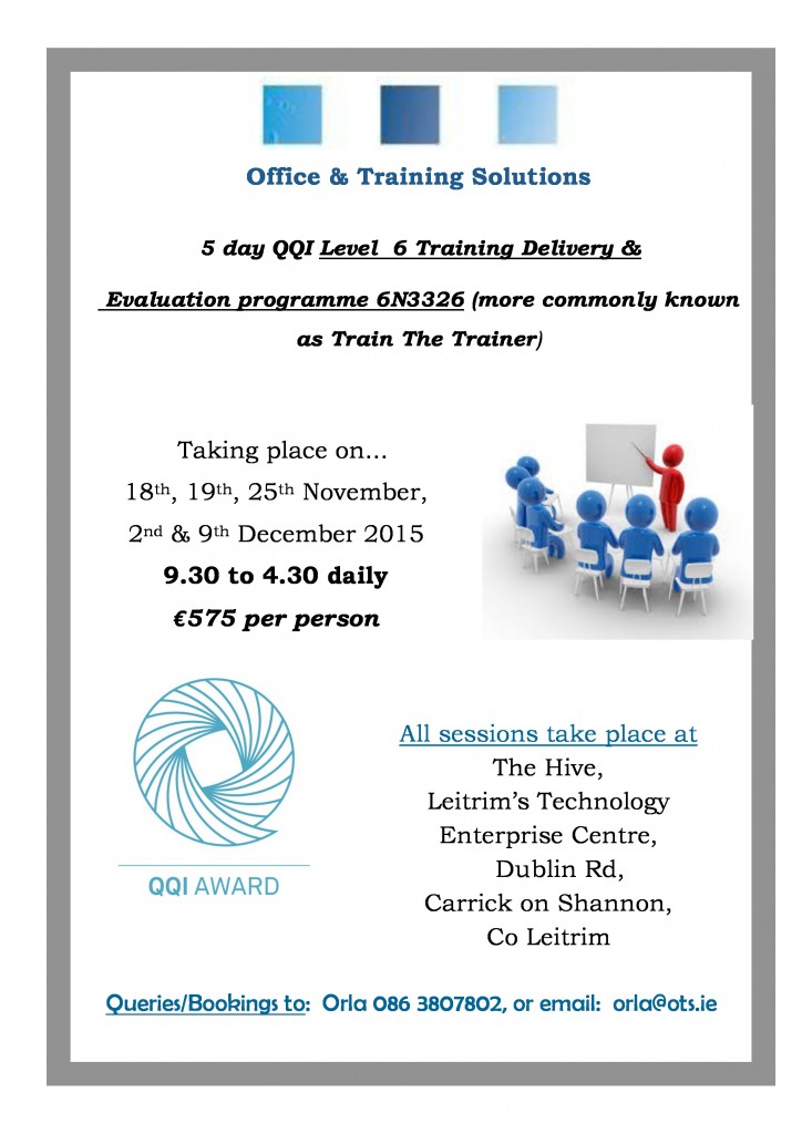 QQI Level 6 Training Delivery & Evaluation